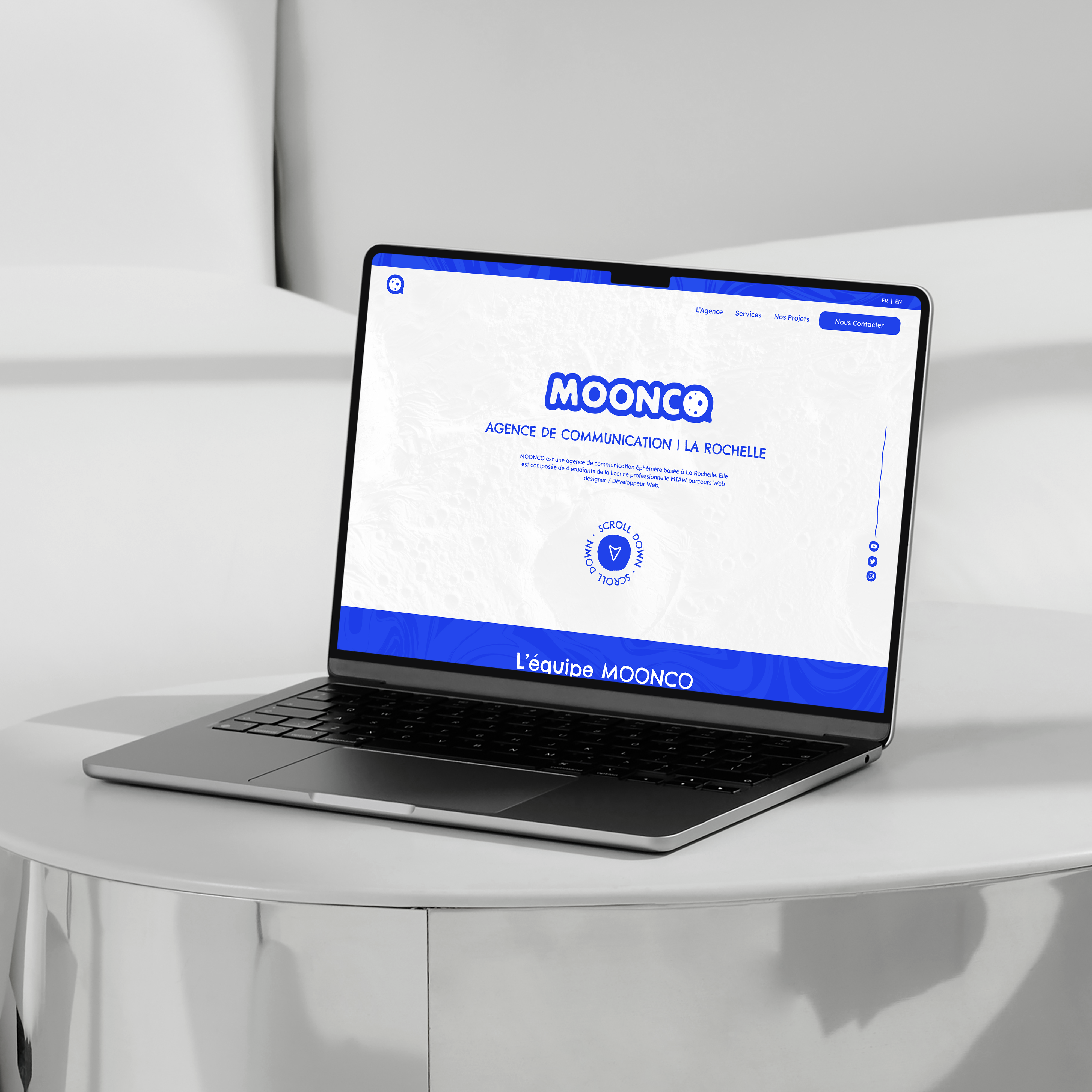 mockup du site de l'agence moonco